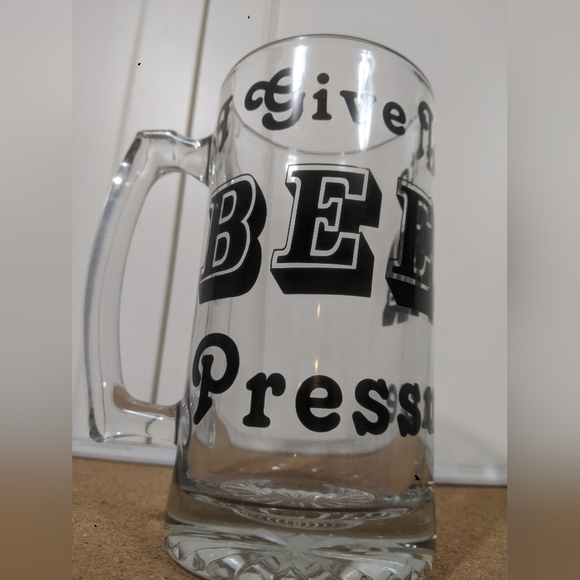 Give Into Beer Pressure Beer Stein | Thick Glass Beer - Picture 4 of 6